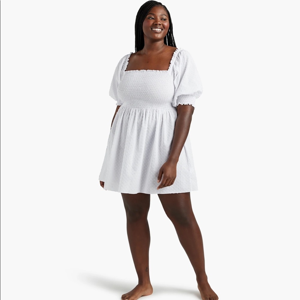 Hill House Home Athena White Swiss Dot Nap Dress XL